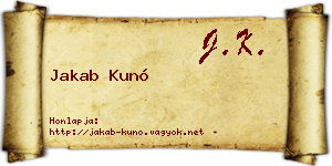 Jakab Kunó névjegykártya